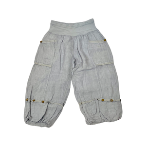 Linen Button Cropped Pant/Shorts