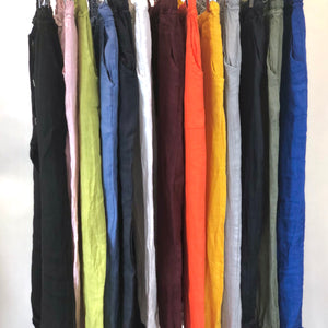 Linen Tie Waist Tapered Pant (Multiple Colors)